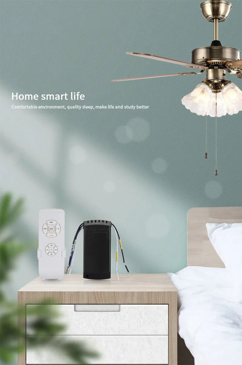 Tuya WiFi Smart Ceiling Fan Light Kit – Remote & App Control, Adjustable Speed, Alexa & Google Home Compatible