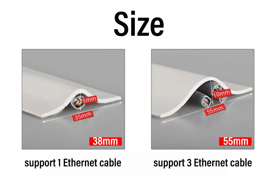Self-Adhesive PVC Cable Protector Strip — Wire & Cord Insulation Cover, Wear-Resistant Trip Prevention Organizer