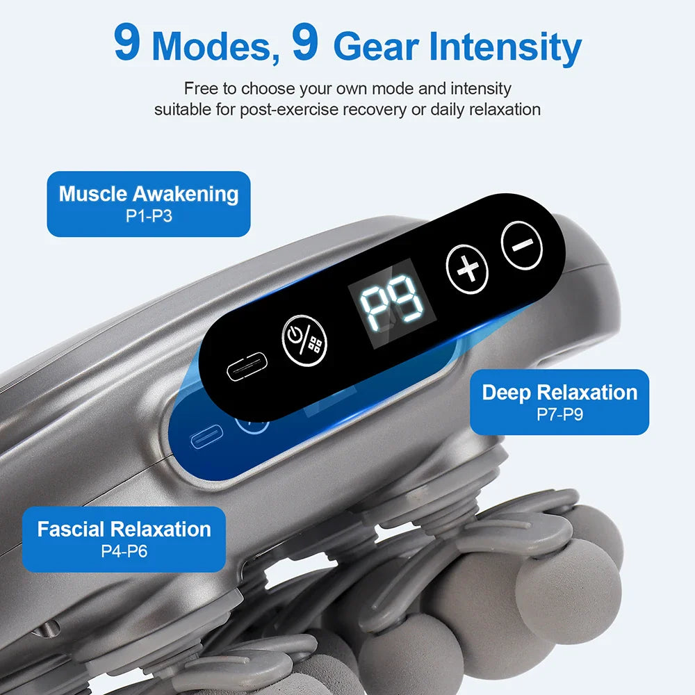 16-Head Fascia Massage Gun – High-Frequency Vibration Body Massager for Back, Waist, Neck, and Shoulders, Muscle Relief