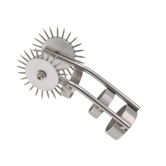 Stainless Steel Fetish Finger Needles Wheel — BDSM Wartenberg Pinwheel for Erotic Stimulation, Adult Sex Toy for Couples