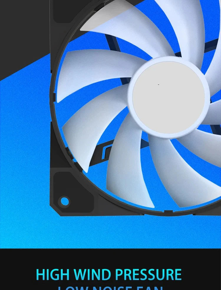 TEUCER P16 120mm RGB PC Case Fan – Silent 4-Pin CPU Cooler with Rainbow Lighting