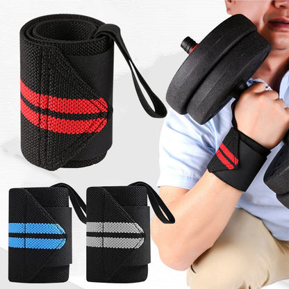 Elastic Wrist Pressure Strap for Weight Lifting - Sports Wrist Bandage Wrap & Guard for Men - Prevent Sprains