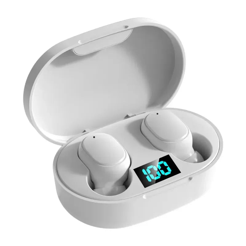 E6S TWS Wireless Bluetooth Earbuds – Waterproof Noise Cancelling Headset with LED Display & Mic