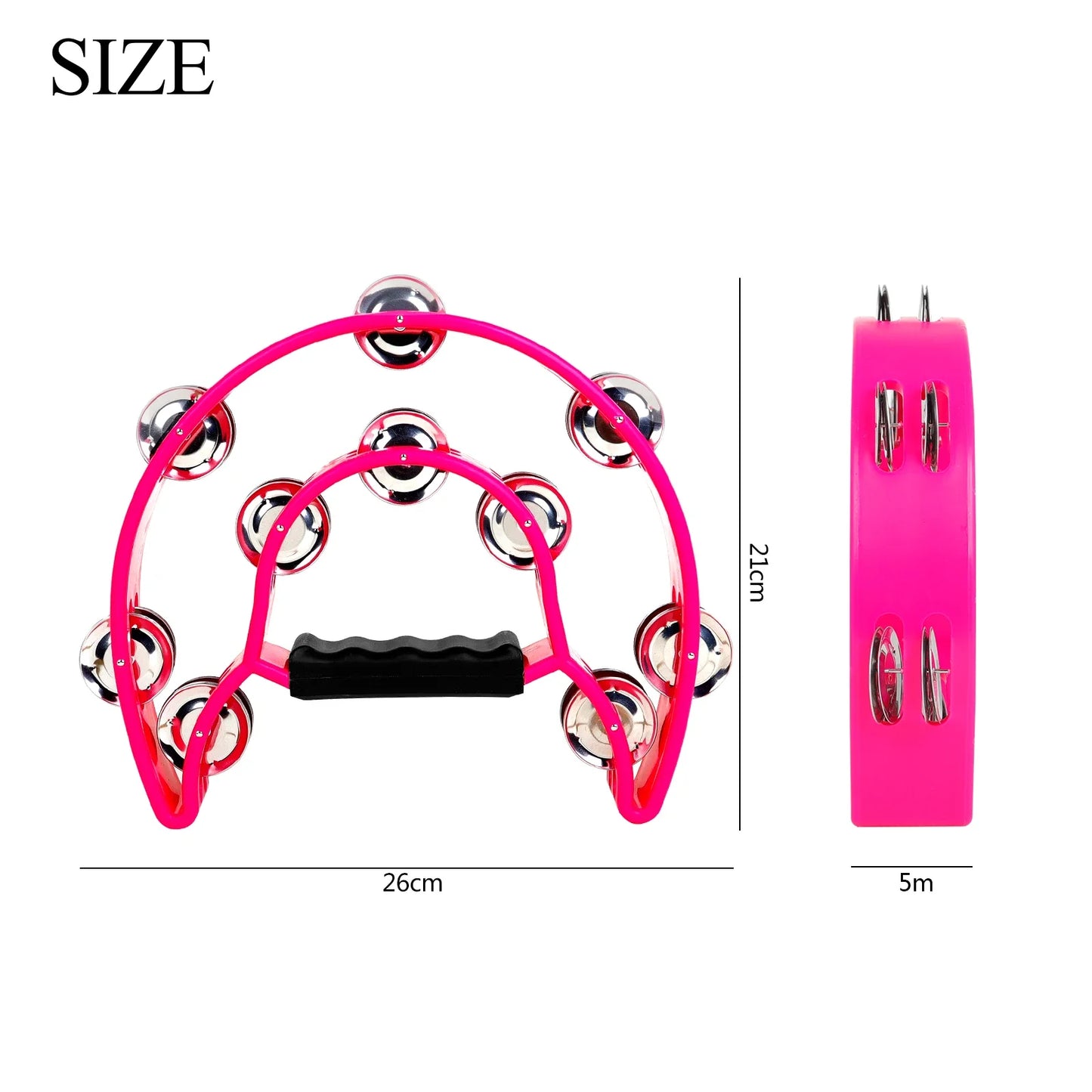 Orff Double Row Tambourine – Hand Rattle Percussion Instrument for Children, Educational Musical Toy & Party Gift