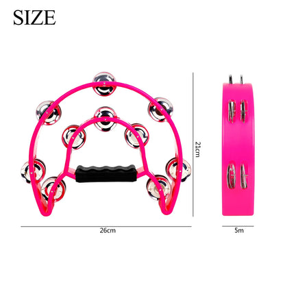 Orff Double Row Tambourine – Hand Rattle Percussion Instrument for Children, Educational Musical Toy & Party Gift
