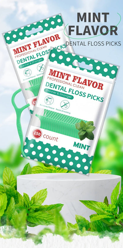 300PCS/150PCS/50PCS Mint Floss Sticks - Interdental Cleaning Tools for Fresh Oral Care