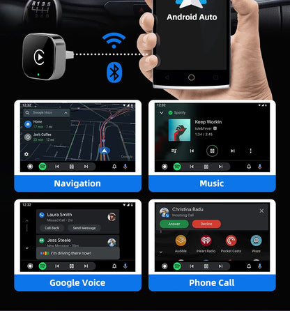 EKIY 2-in-1 Wireless CarPlay & Android Auto Adapter — AI Smart Box for Cars with Wired CarPlay Support