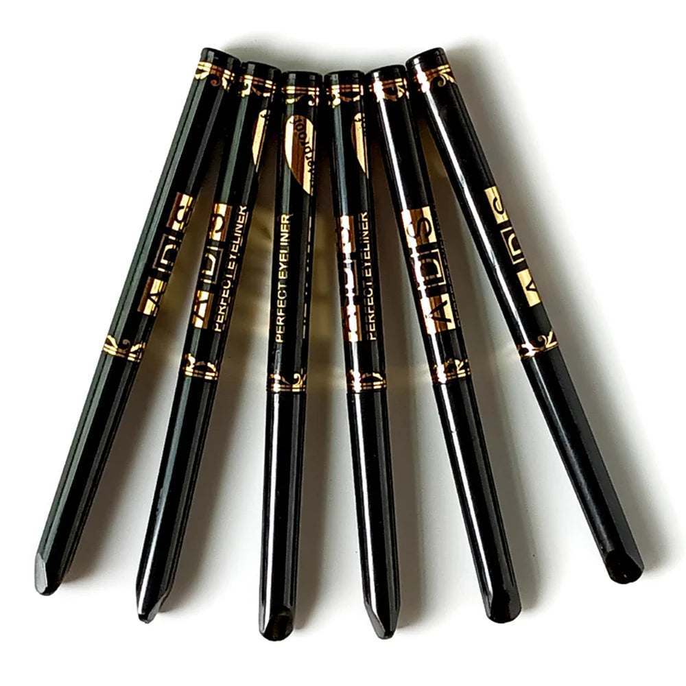 2pcs Waterproof Black & Brown Eyeliner Pencils – Smudge-Proof Long-Lasting High-Pigment Eye Makeup for Beginners