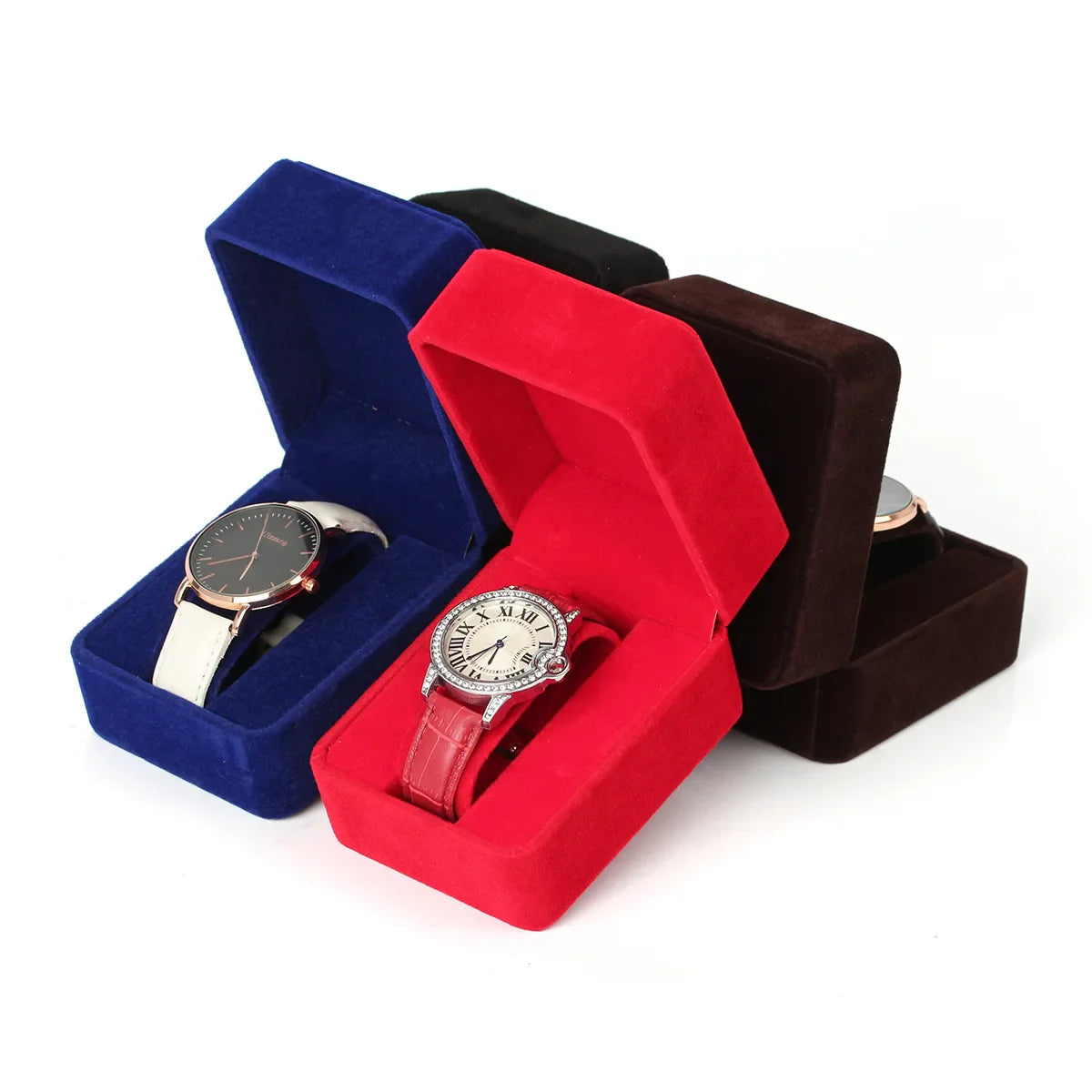 Flannelette Watch Packaging Box – Black Jewelry Storage Organizer for Bracelets, Women & Men Gift Wholesale