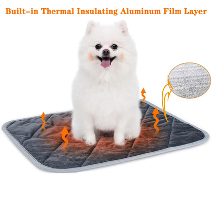 Self-Heating Pet Pad — Extra Warm Thermal Dog & Cat Crate Mat, Washable Anti-Slip Kennel Bed for Small & Medium Pets