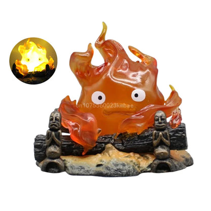 Calcifer 12cm PVC Figure – Kawaii Action Figurine with Light, Desktop Decoration & Kids Birthday Gift