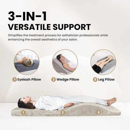 Lash Mattress and Cover – Wave Memory Foam Beauty Salon Lash Bed, Curved Topper for Eyelash Foam Spa