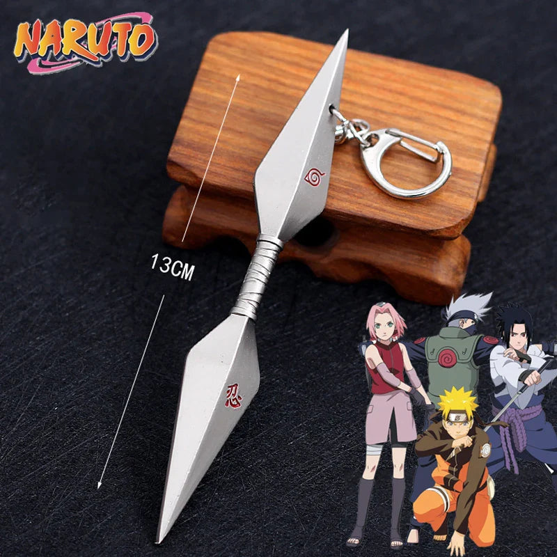 Anime Naruto Weapon Keychain Set – Metal Models of Asuma, Zabuza Sword, Kisame, Hidan, Minato Kunai & Flying Thunder God Cosplay Toys for Boys