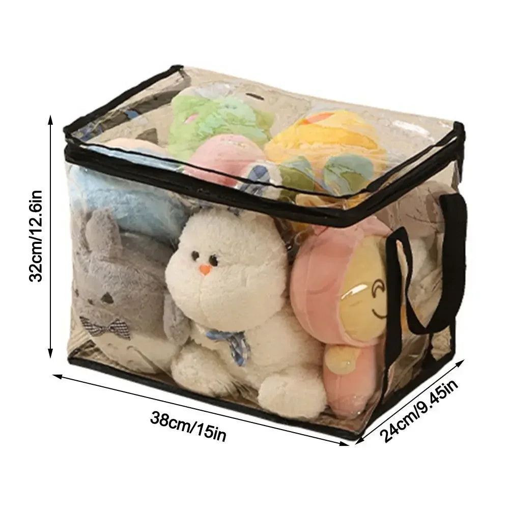 Large Capacity PVC Waterproof Toy Storage Box – Foldable Transparent Dustproof Home Organizer Bag