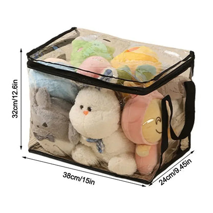 Large Capacity PVC Waterproof Toy Storage Box – Foldable Transparent Dustproof Home Organizer Bag