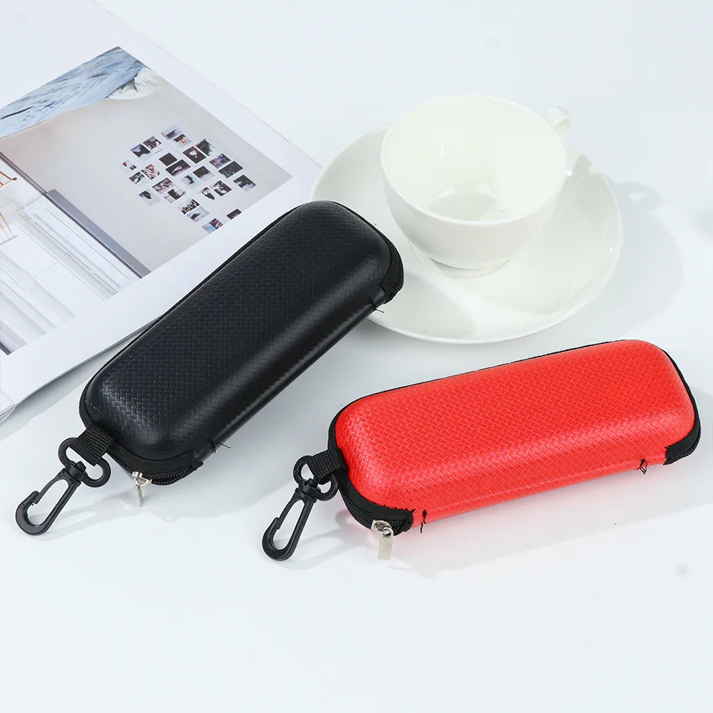Portable EVA Sunglasses Hard Case with Lanyard: Protective Eyewear Box for Women and Men - Zipper Eyeglass Cover, Convenient Glasses Protector