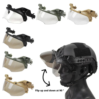 BOOIU Adjustable Tactical Helmet – FAST MICH Helmet with Detachable OP Goggles, Anti-Fog & Anti-Riot CS Protective Gear