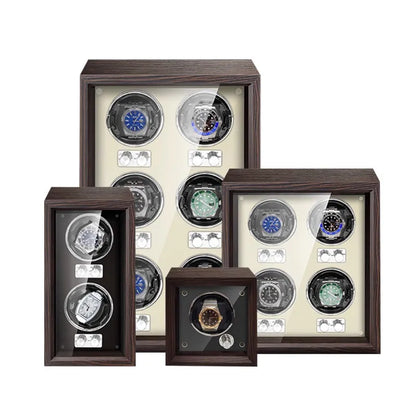 IBBETON Luxury Wood Watch Winder – High-End Automatic Watch Box (2/4/6 Slots) with Mabuchi Mute Motor & Storage Cabinet