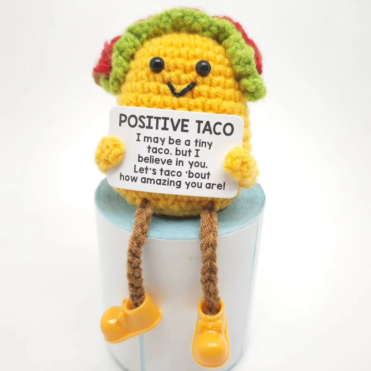Positive Energy Crochet Doll — Handmade Knitted Plush Potato, Plant, Avocado, Bee & Animal Pocket Hug Emotional Support Gift