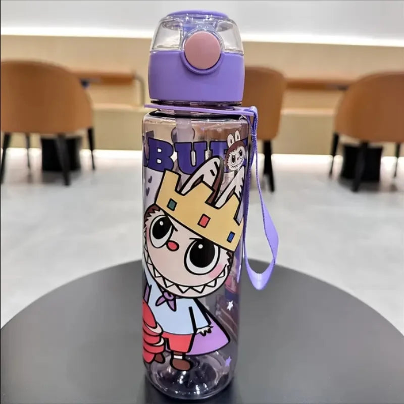 BPA-Free Cartoon Water Bottle with Straw — Leak-Proof Portable Bottle for Sports, Fitness & Travel