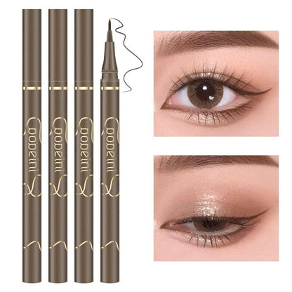 Waterproof Quick-Dry Liquid Eyeliner — Ultra-Fine Matte Black & Brown, Long-Lasting Silkworm Eye Makeup Gift