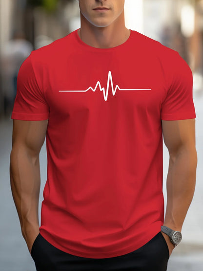Men's 100% Cotton Summer T-Shirt – Creative Graphic Printed Slim Fit Casual Sports Round Neck Short Sleeve Top