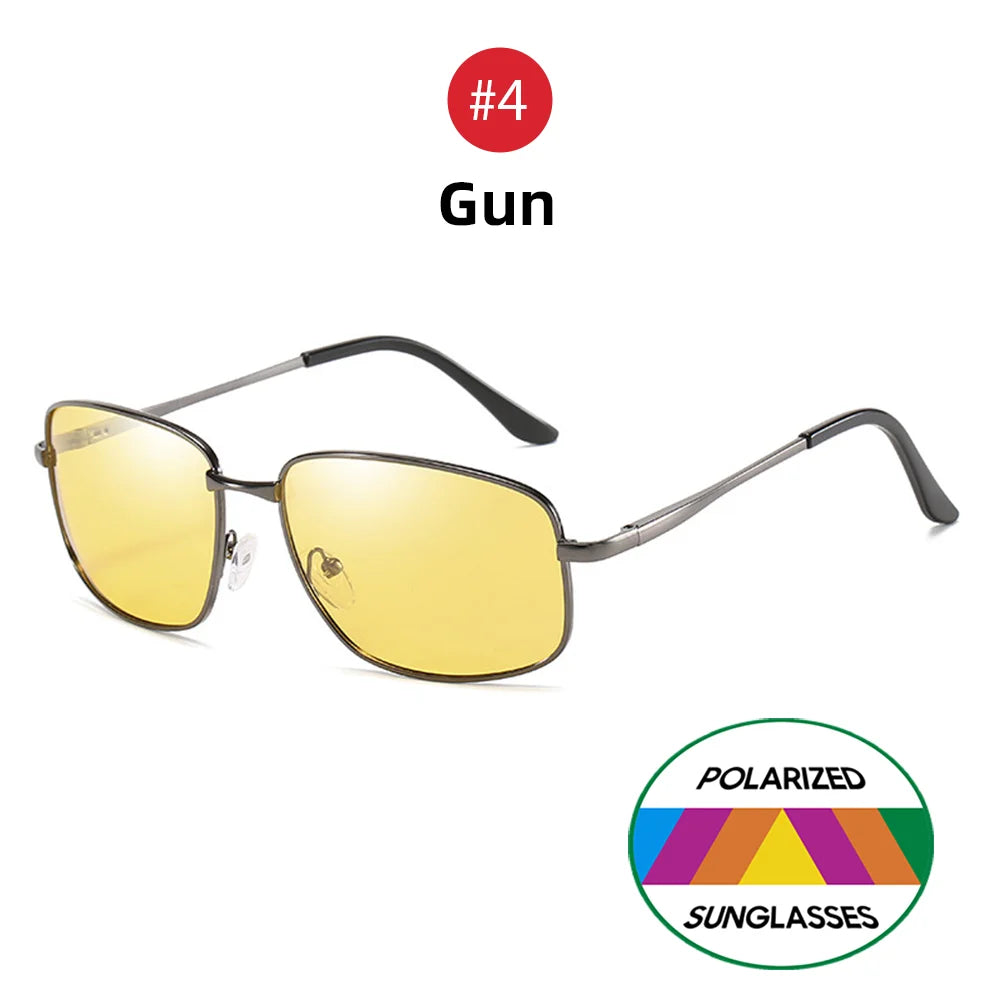 VIVIBEE Polarized Night Vision Driving Glasses – Metal Frame Yellow UV400 Goggles for Men & Women 2025