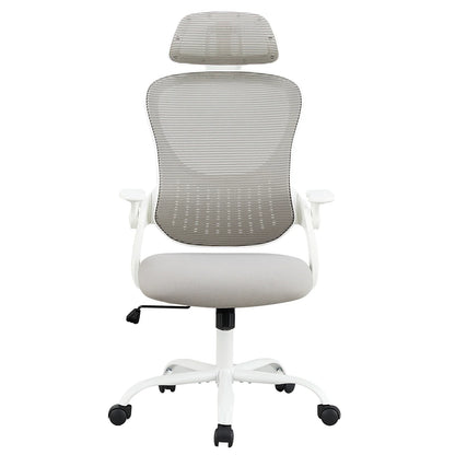 Mesh Ergonomic Office Chair – Adjustable Headrest, Flip-Up Arms, Comfortable Lumbar Support for Home & Office