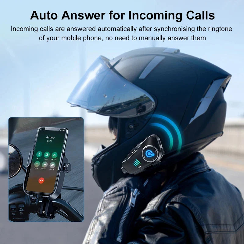 Motorcycle Bluetooth Helmet Headset BT5.3 - HD 1080P Driving Recorder, Wireless Camera & Call Headset with Hard Disk Video Recorder