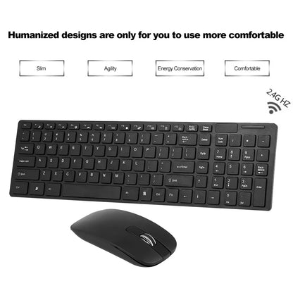 K-06 2.4G Wireless Keyboard and Mouse Combo – Plug & Play Black Set for Laptop & PC