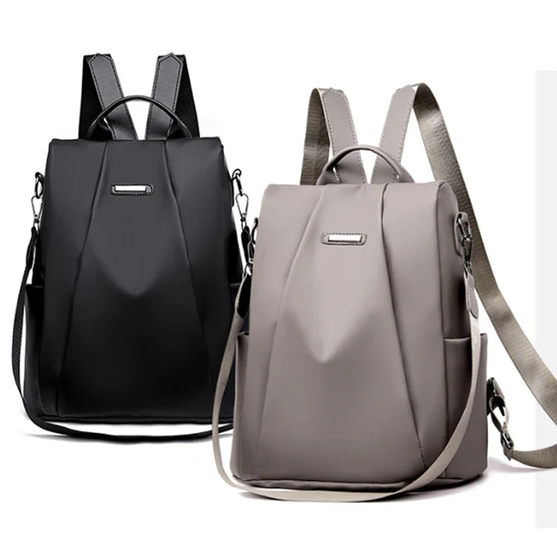Multi-Functional Women's Nylon Backpack - Waterproof, Lightweight, Large Capacity with Detachable Shoulder Strap