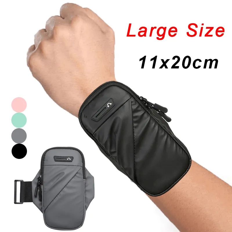 Lightweight Zipper Running Bag - Wrist Wallet Pouch for Phone, Key, Card - Sweatband for Gym, Fitness, Sports, Cycling - Wristband Arm Bag