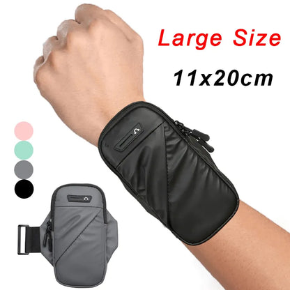 Lightweight Zipper Running Bag - Wrist Wallet Pouch for Phone, Key, Card - Sweatband for Gym, Fitness, Sports, Cycling - Wristband Arm Bag