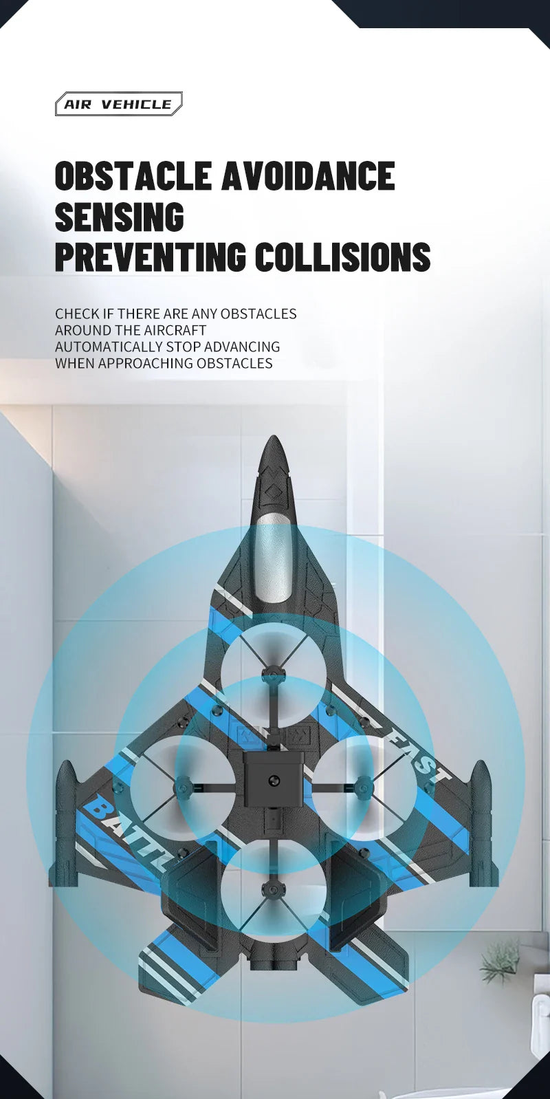 RC Plane with Camera – Remote Control Helicopter, Obstacle Avoidance, 2.4G EPP Foam Fighter Aircraft for Kids
