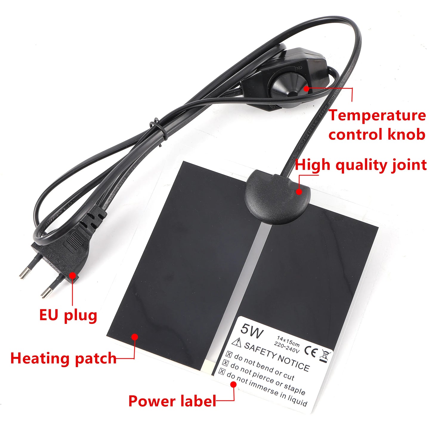 5-45W Adjustable Plant Heating Pad - Waterproof Reptile Heater Mat with Temperature Control for Indoor Garden Seedlings