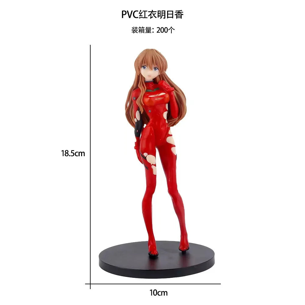 18cm NEON GENESIS EVANGELION Ayanami Rei & Asuka Action Figures – PVC Anime Model Figurines for Collection