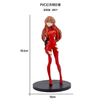 18cm NEON GENESIS EVANGELION Ayanami Rei & Asuka Action Figures – PVC Anime Model Figurines for Collection