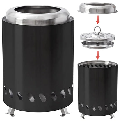 Smokeless Tabletop Fire Pit - Portable Indoor & Outdoor Mini Wood or Pellet Burning Bonfire Stove