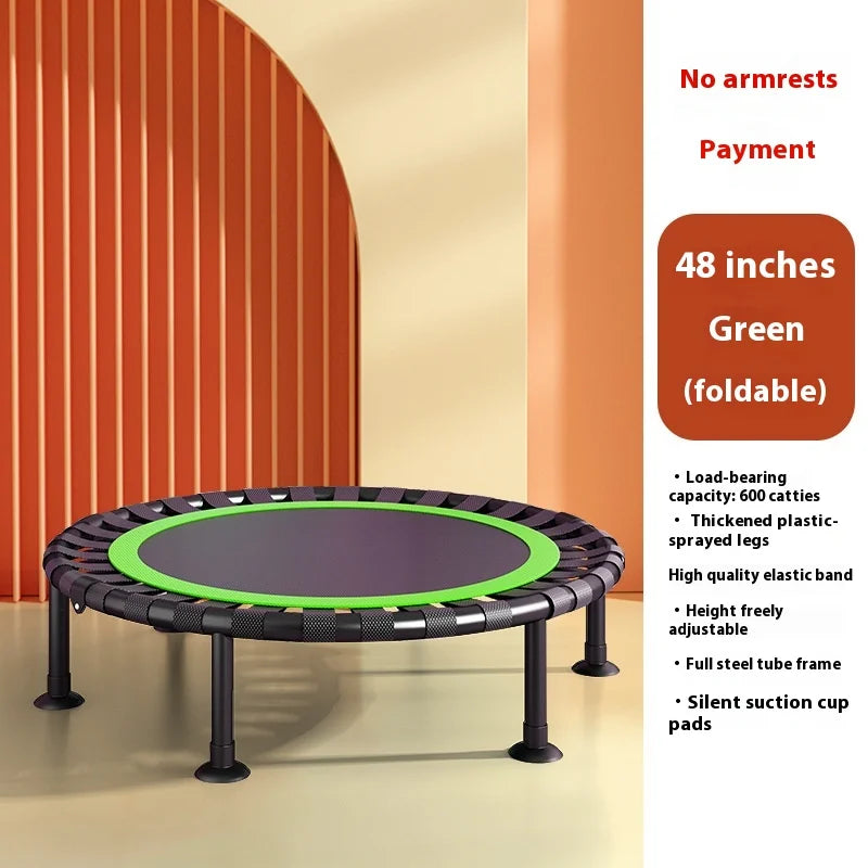 Household Indoor Trampoline – Foldable Thickened Steel Pipe Bounce Bed for Kids and Adults