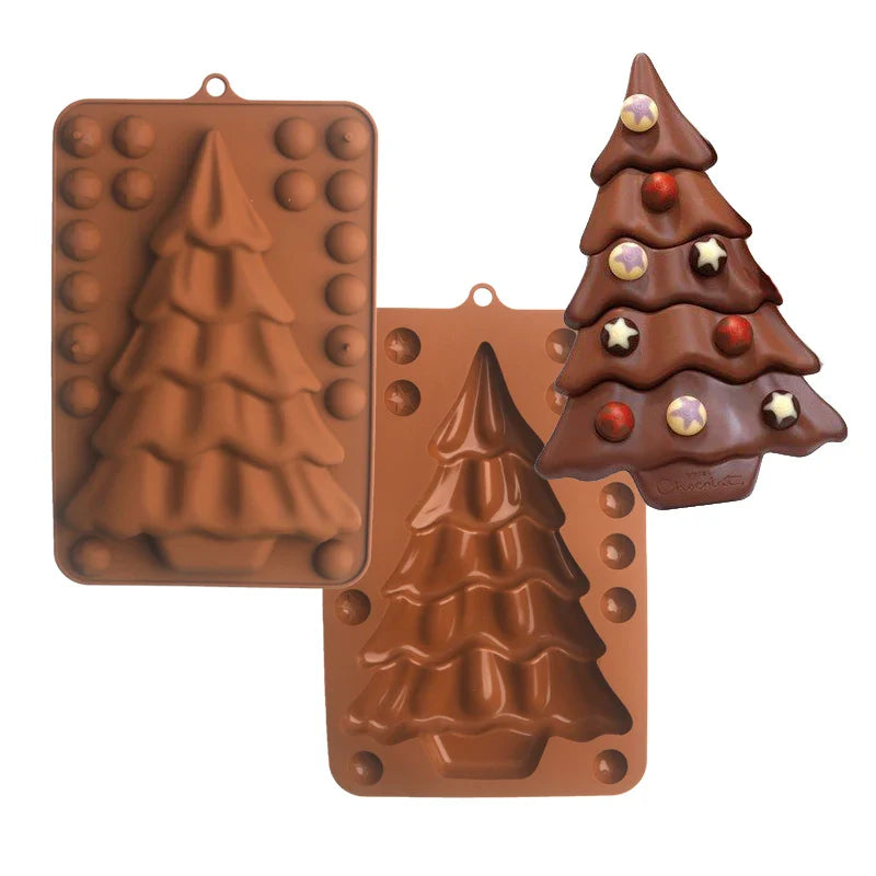 Christmas Silicone Cake Molds — Tree, Snowflake & Hat Shapes for Mousse, Chocolate & Holiday Baking