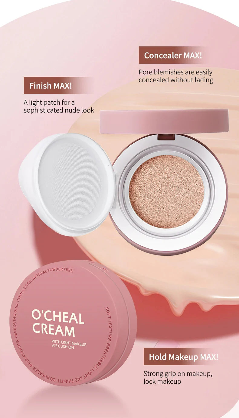OCHEAL CC Cream Cushion Foundation – Long-Lasting Moisturizing Concealer & BB Cream for Face Makeup