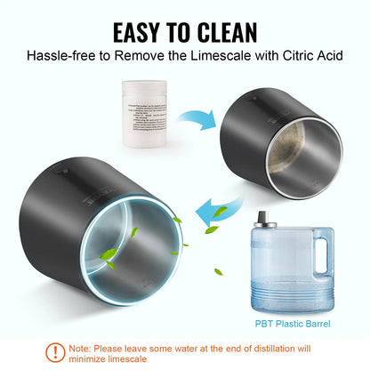 SucceBuy 4L Water Distiller – 1.05 Gallon Countertop Pure Water Purifier with 750W Filter