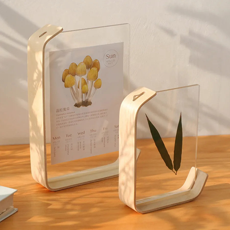 Rustic Acrylic and Wood Herbarium Display Calendar DIY Photo Frame - Perfect for Wedding, Parties, and Home Decor