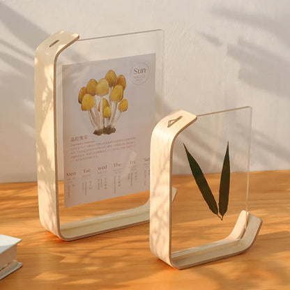 Rustic Acrylic and Wood Herbarium Display Calendar DIY Photo Frame - Perfect for Wedding, Parties, and Home Decor