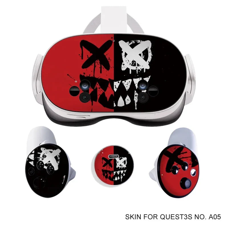 Skin Stickers for Meta Quest 3S VR Headset & Controllers – Vinyl Protective Decals with Halloween Pattern for Oculus 3S