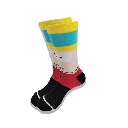 Men's Cartoon Character Crew Socks - Fun Novelty Cotton Casual Socks