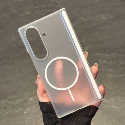 Samsung Galaxy Z Fold 4/5/6/7 Magnetic Matte Case - Ultra Thin Transparent Hinged Shockproof Cover