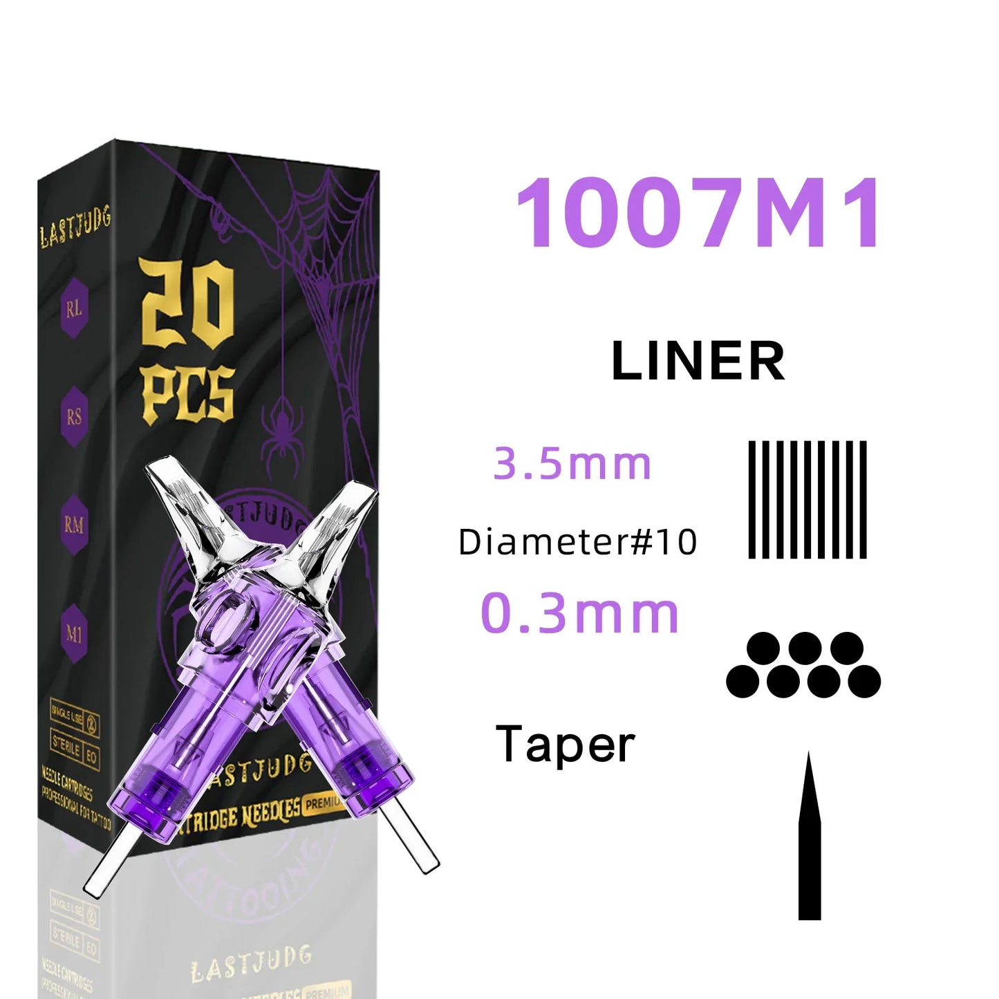 LASTJUDG 20PCS Disposable Tattoo Cartridge Needles – RL RS M1 RM for Permanent Makeup & Tattoo Pen
