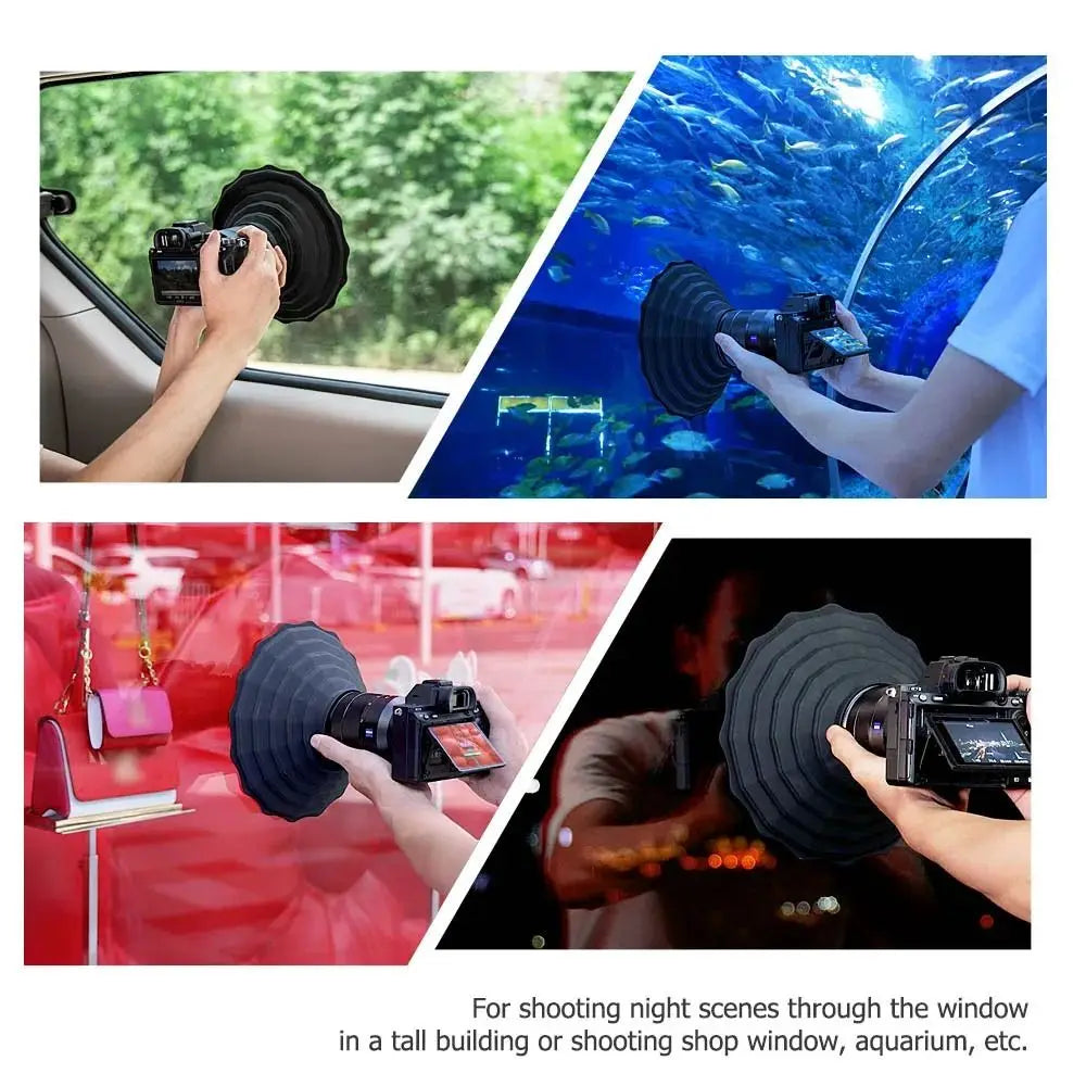 Silicone Foldable Reversible Lens Hood – Anti-Reflective Camera Shade for 53mm–72mm & 73mm–88mm Lenses