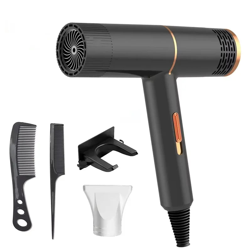 Anion Professional Hair Dryer — High-Speed Electric Turbine with Fast Drying & Thermostat